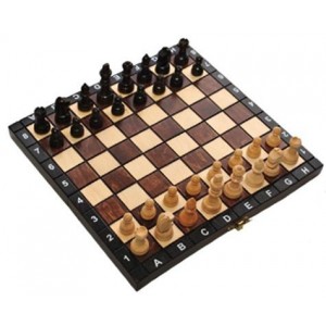 Деревянные шахматы + нарды 3181 туристические, коричневые