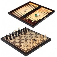 Деревянные шахматы + нарды 318003 средние, коричневые