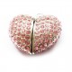 Оригинальная флешка в форме сердца, цвет розовый, Swarovski в форме розы