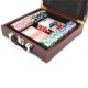 Набор для игры в покер в деревянной коробке на 100 фишек с номиналом