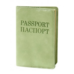 Обложка для паспорта  (фисташковый) тиснение "ПАСПОРТ+PASSPORT"