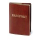 Кожаная обложка для паспорта (коричневый) тиснение золотом "PASSPORT"