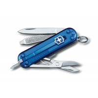 0.6225.T2 Нож  Victorinox Signature с ручкой,прозрачный синий