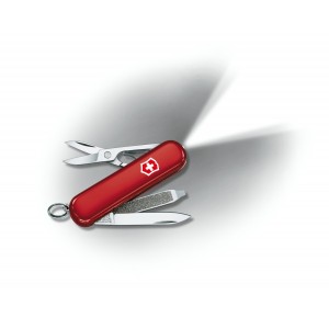 Складной нож Victorinox SwissLite 0.6228, красный с фонариком
