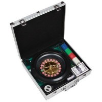 Набор для покера + рулетка в металлической коробке